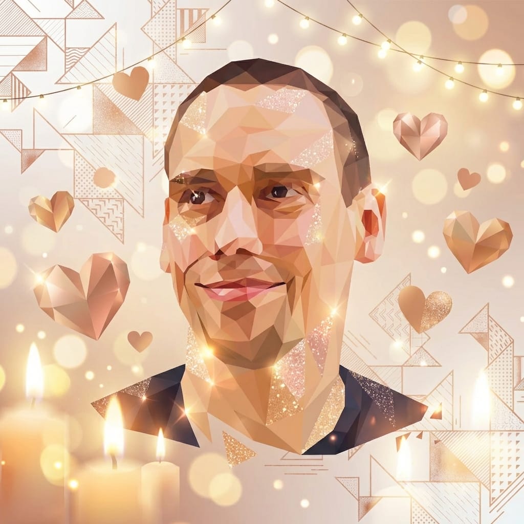 Anniversary photo effect example