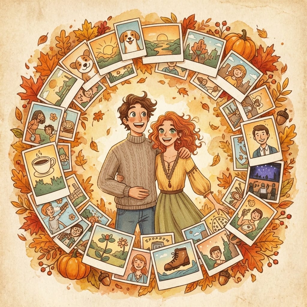 Couple Memory Collage in Autumn