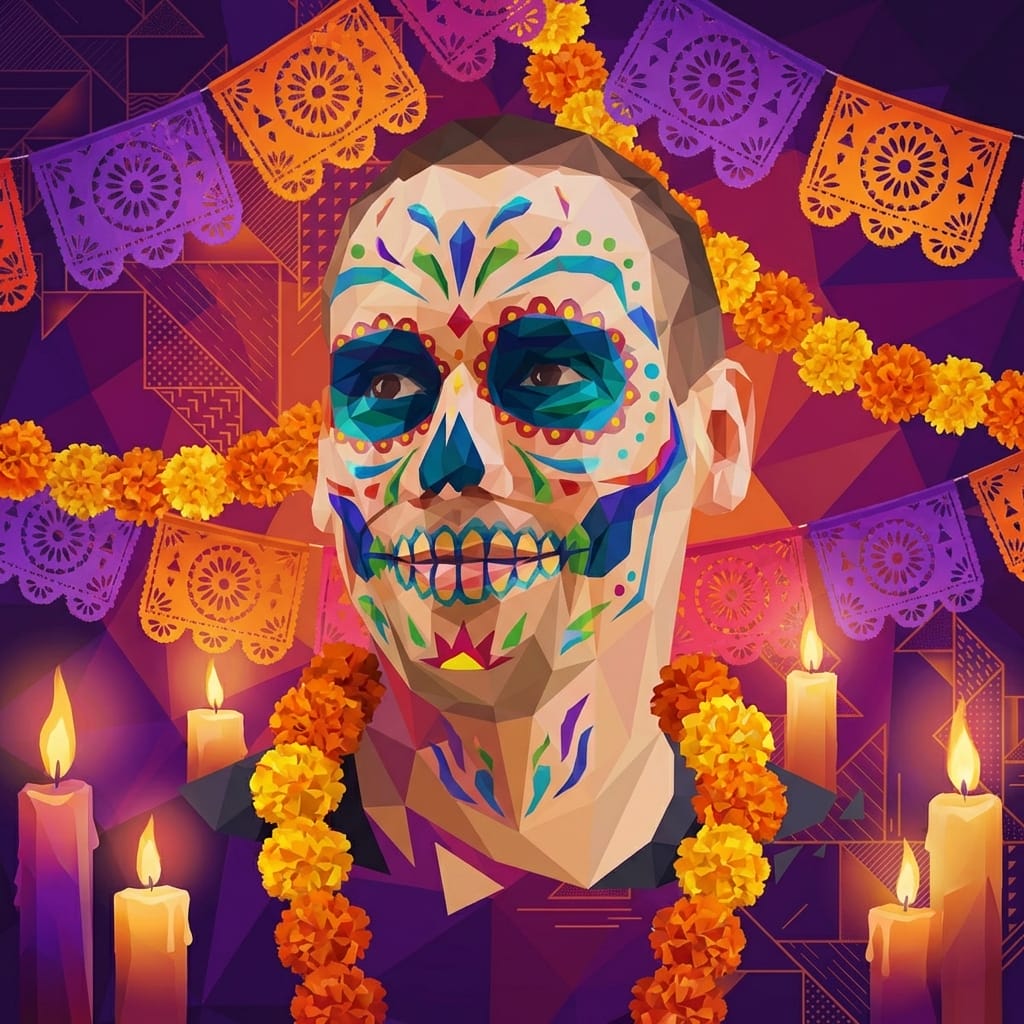 Día de los Muertos photo effect example