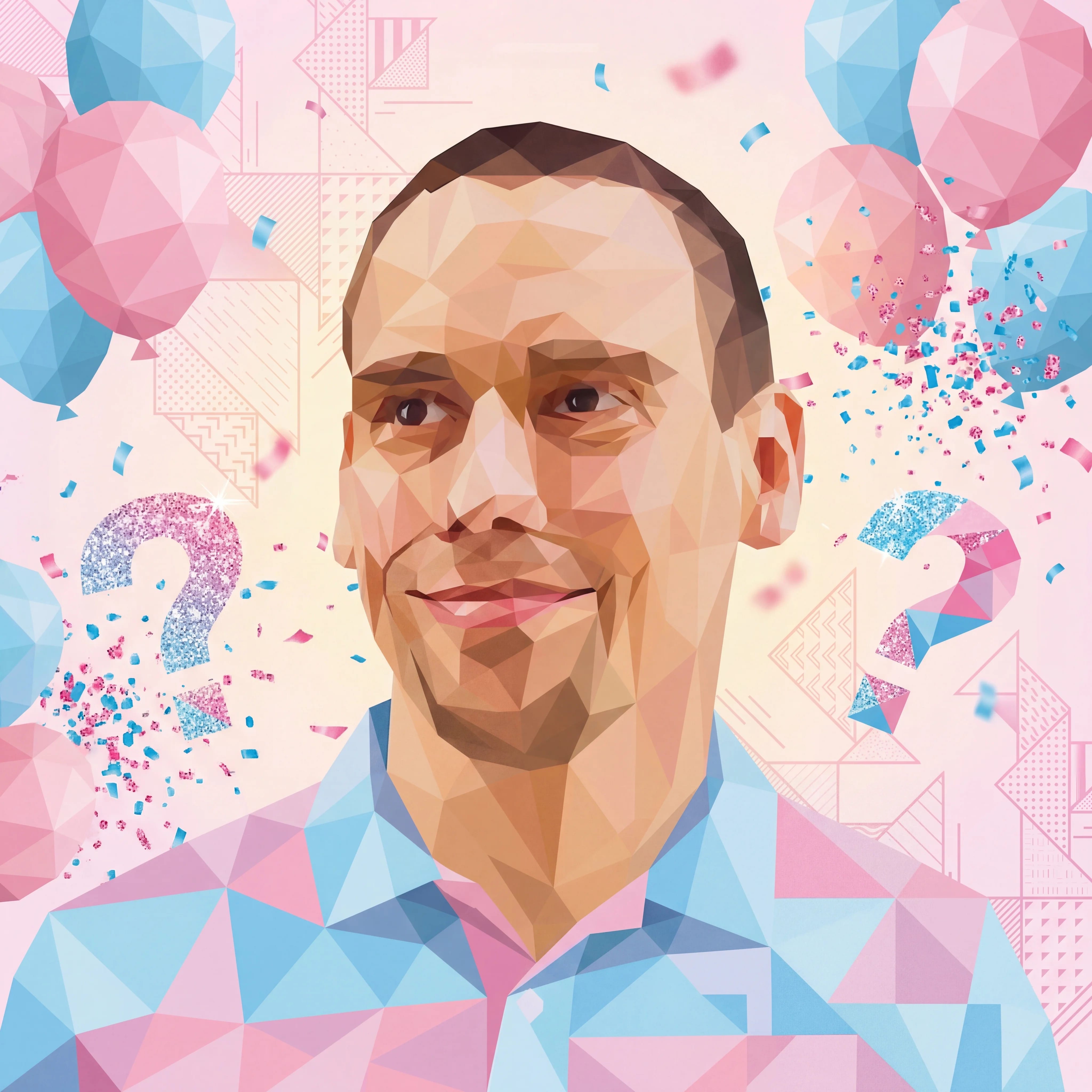 Gender reveal photo effect example