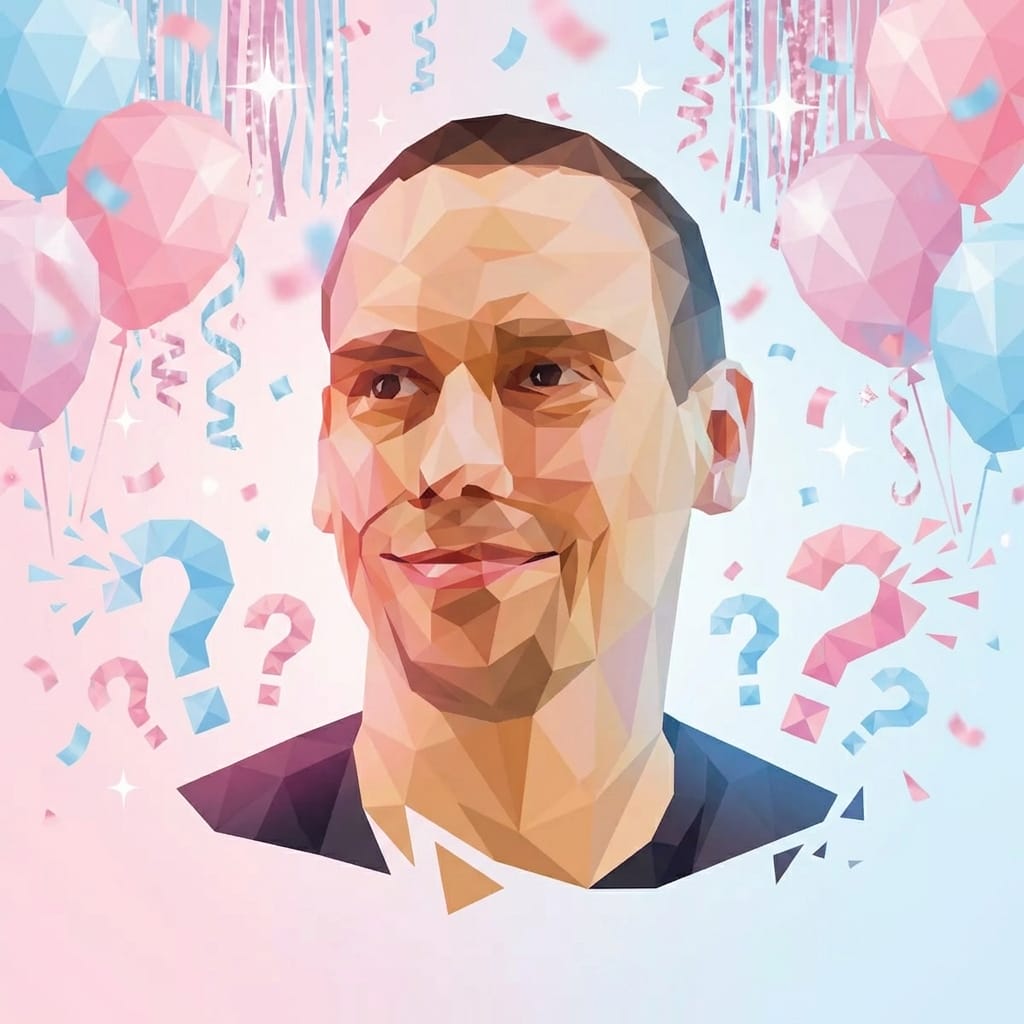 Gender reveal photo effect example