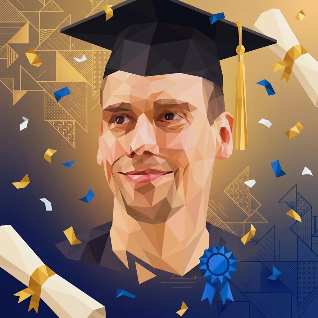 Graduation photo effect example