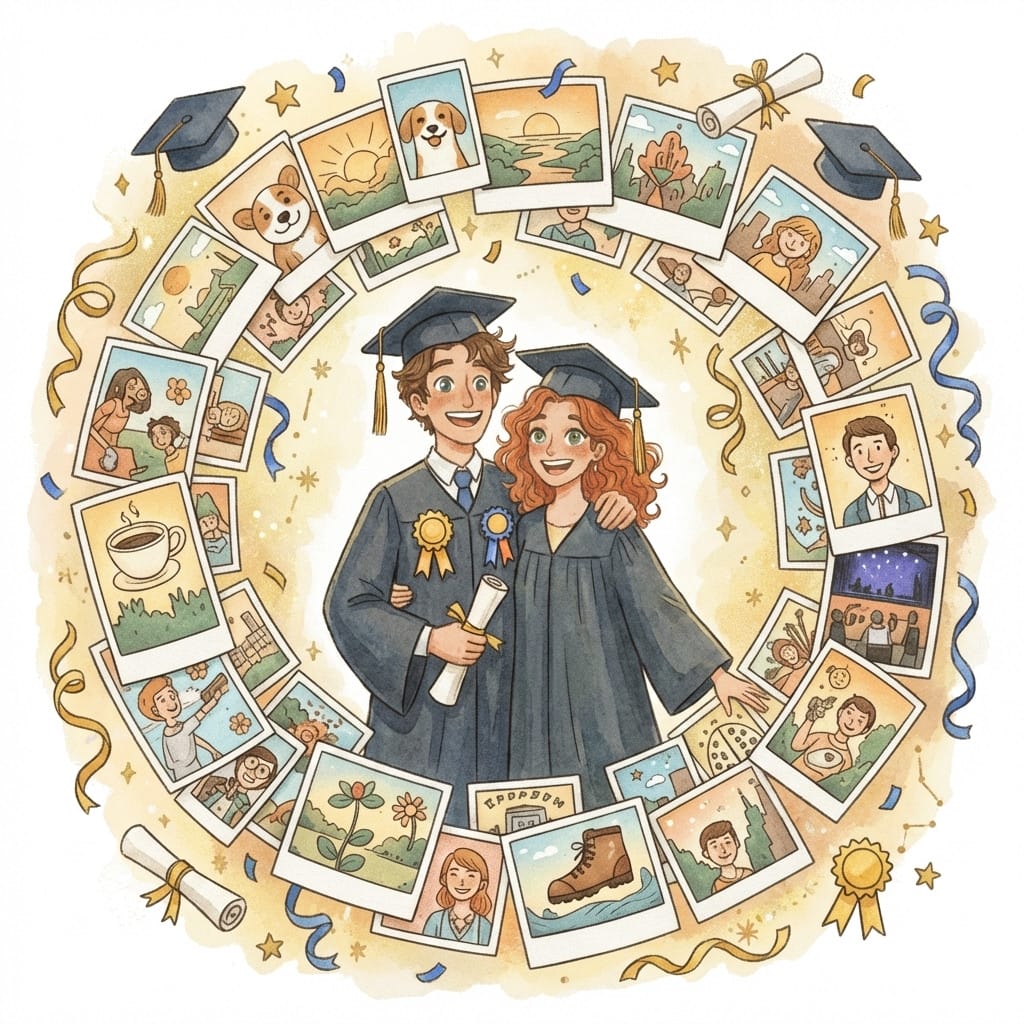 Graduation photo effect example