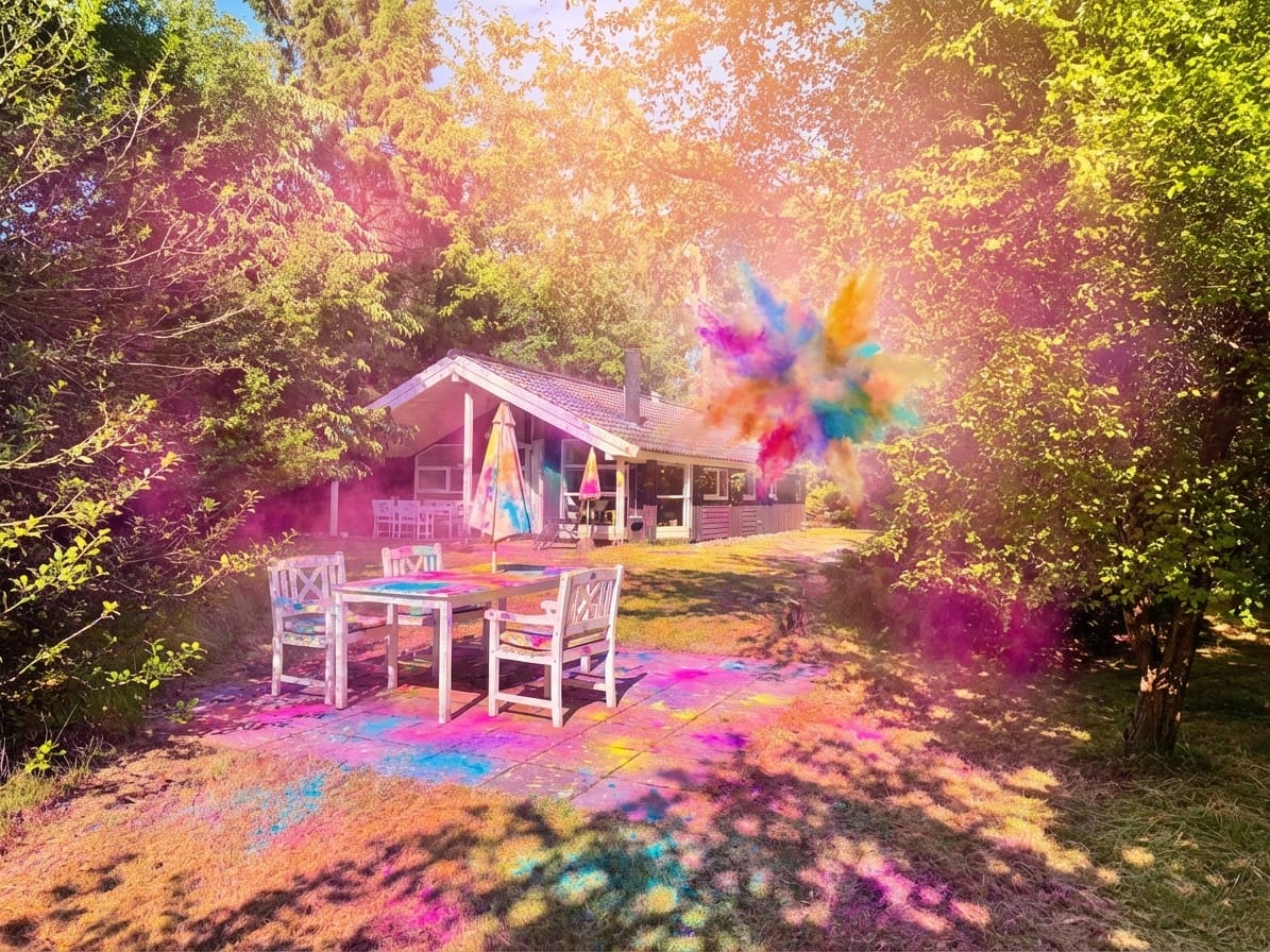 Holi photo effect example