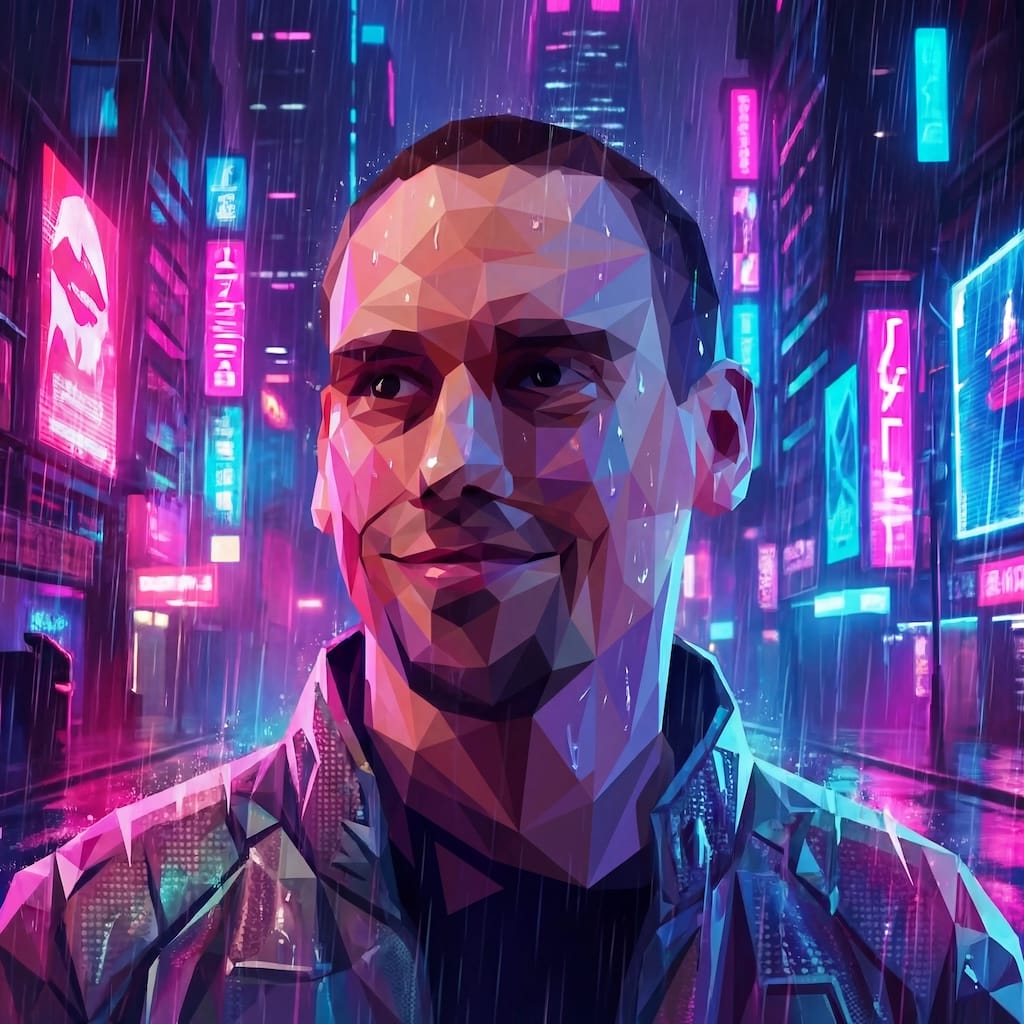 Neon photo effect example