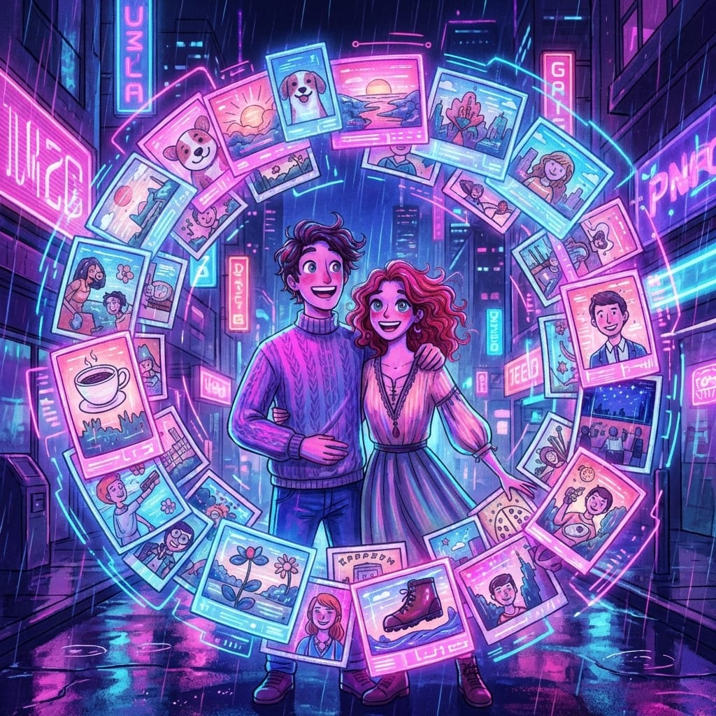 Neon photo effect example