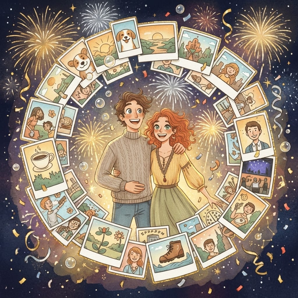 New Year photo effect example