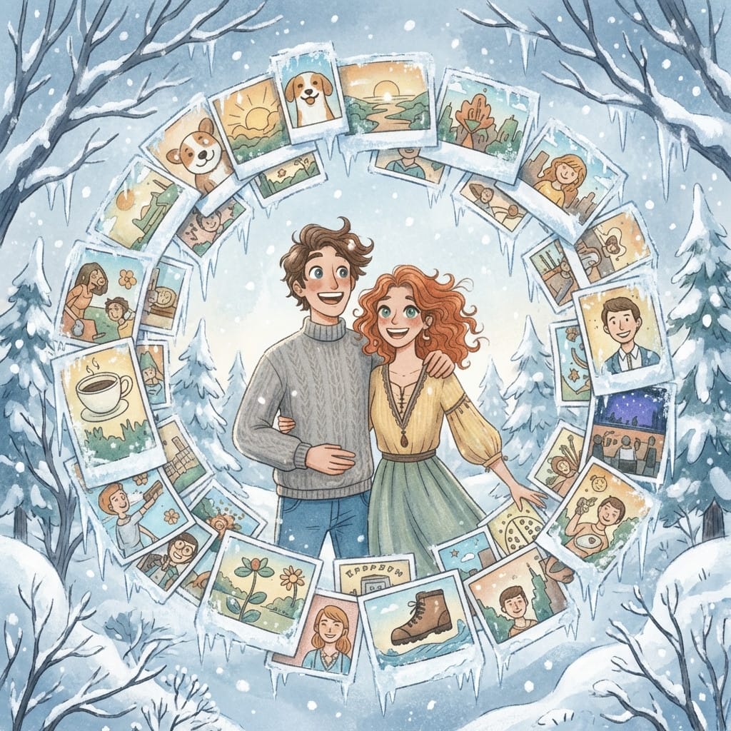 Couple Memory Collage in Winter