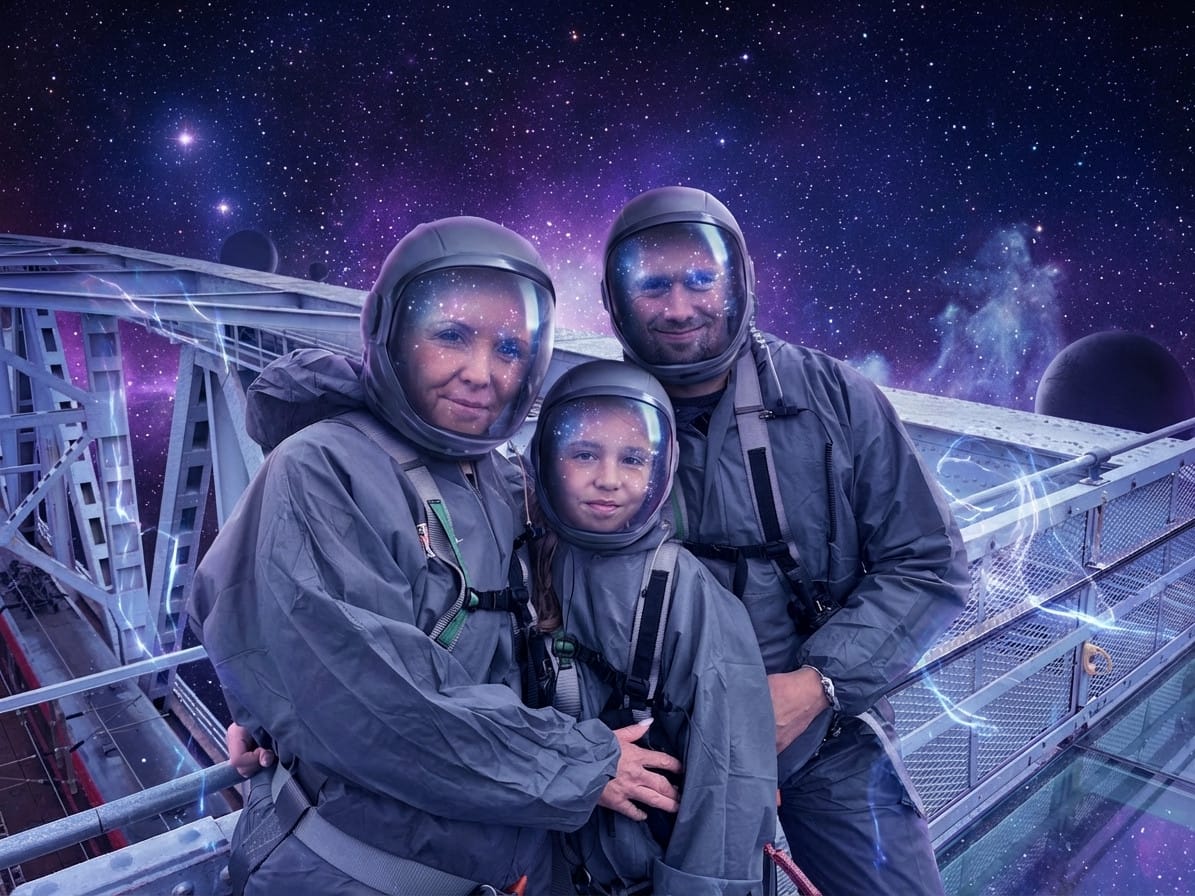 World Space Day photo effect example